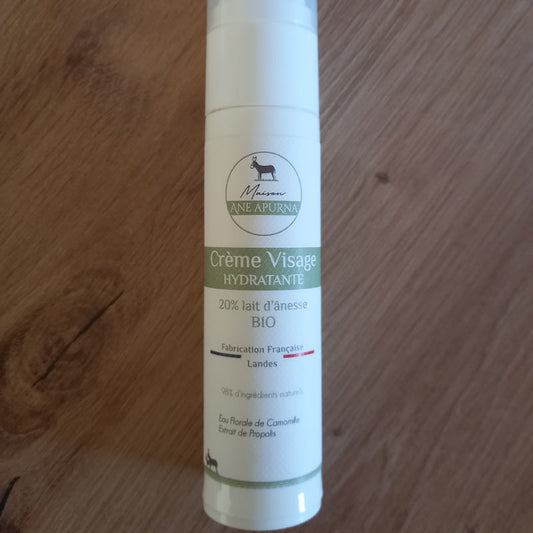 Crème Visage Hydratante au lait d'ânesse bio 50ml - Sans parfum