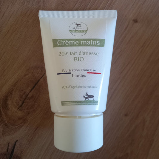Crème Mains Hydratante au lait d'ânesse bio 50ml - Parfum fleur de coton